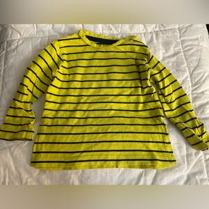 Vibrant Yellow and Black Striped Kids Long Sleeve Tee